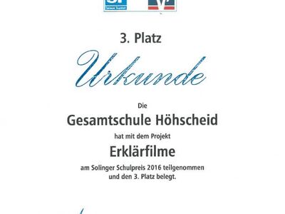 Solinger Schulpreis 2016
