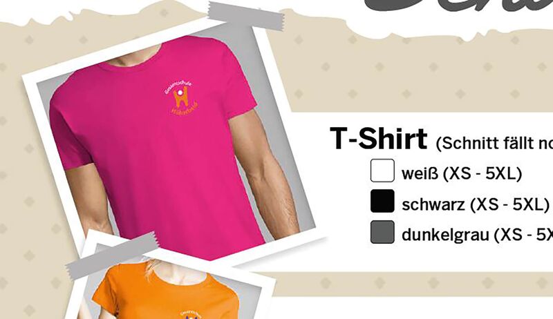 T-Shirt-Werbung für die Schoolwear der Schule Werbung für die school-wear der Schule